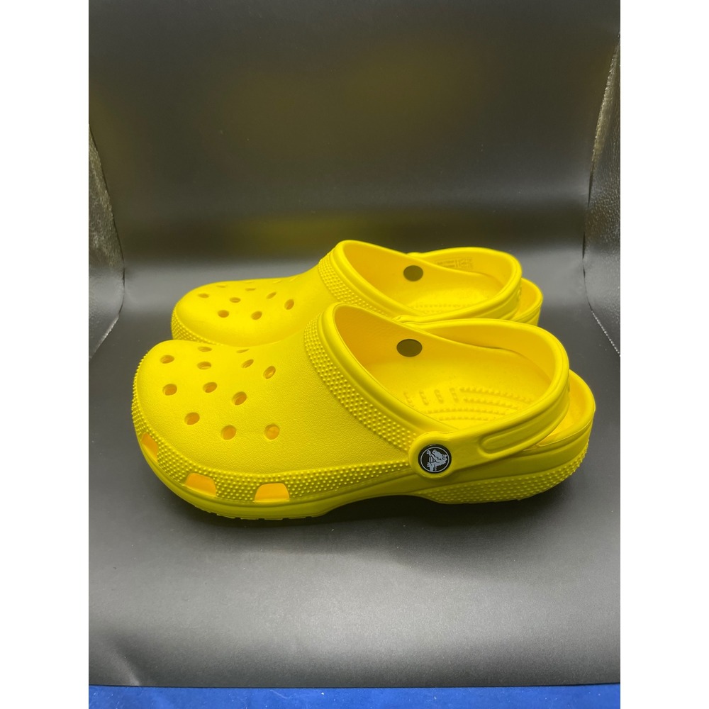 Crocs Classic Clogs Lemon Yellow Mens 6 Womens 8 Unisex Slip On Comfort Shoes - Picture 2 of 6
